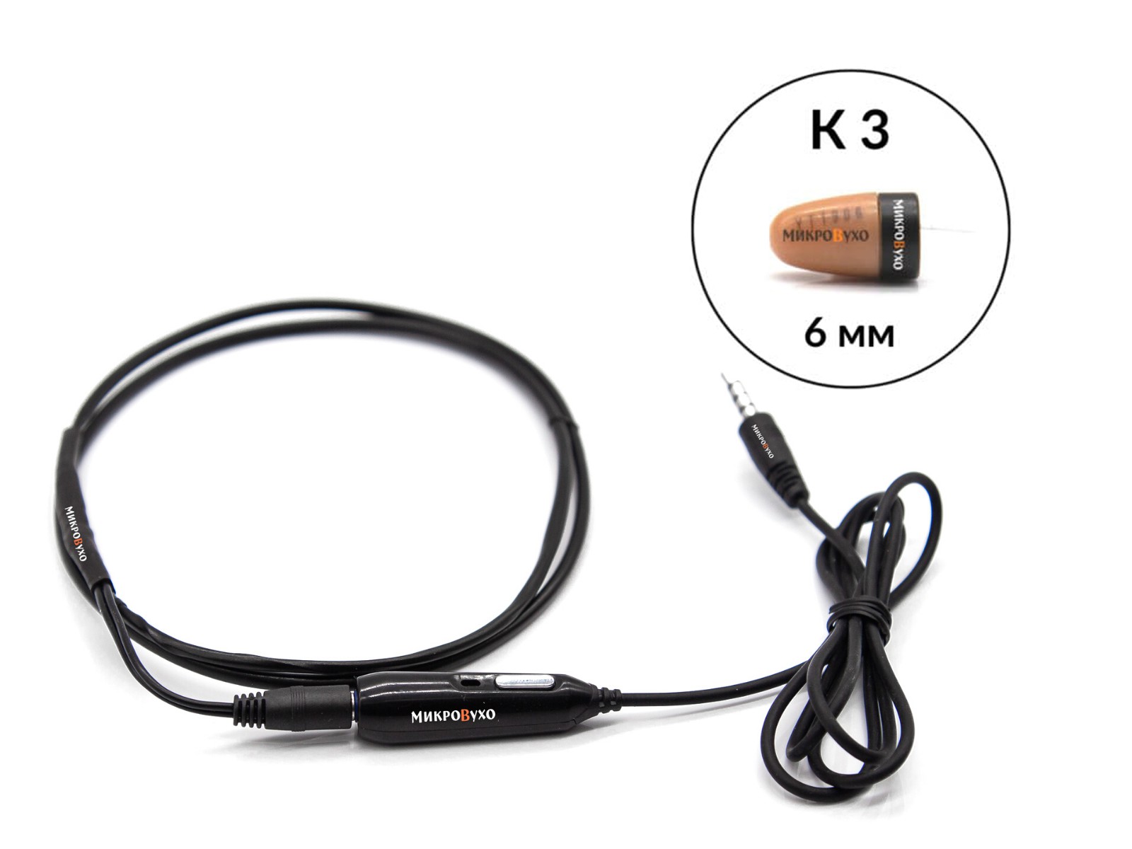 Гарнитура Connect с капсульным микронаушником K3 6 мм - изображение
