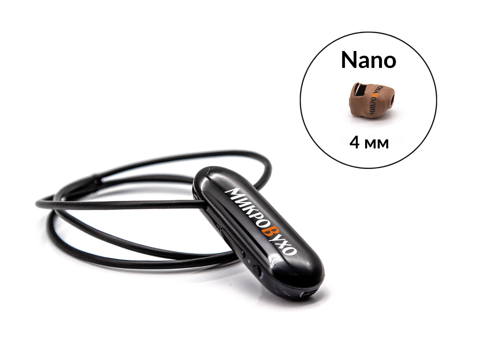 Гарнитура Bluetooth PRO с капсульным микронаушником Nano 4 мм - изображение