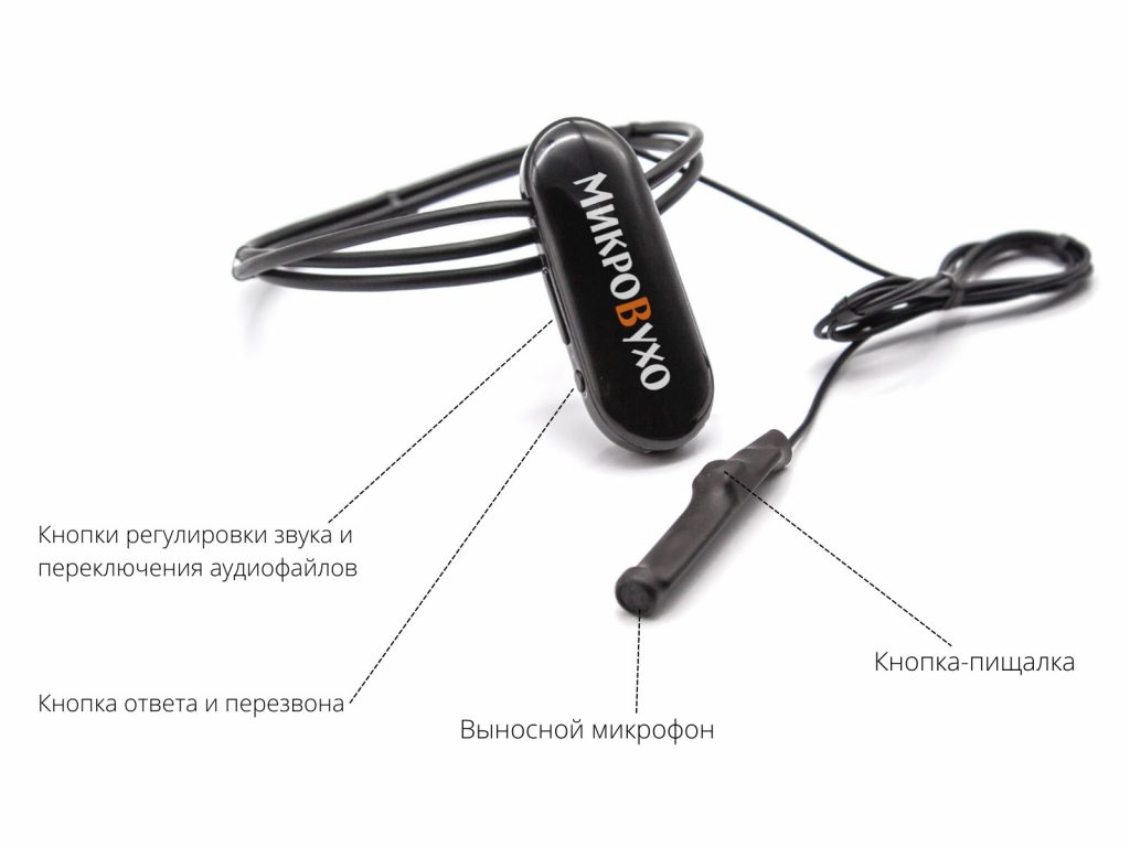 Bluetooth PRO с кнопкой-пищалкой и капсульным микронаушником Premium 2