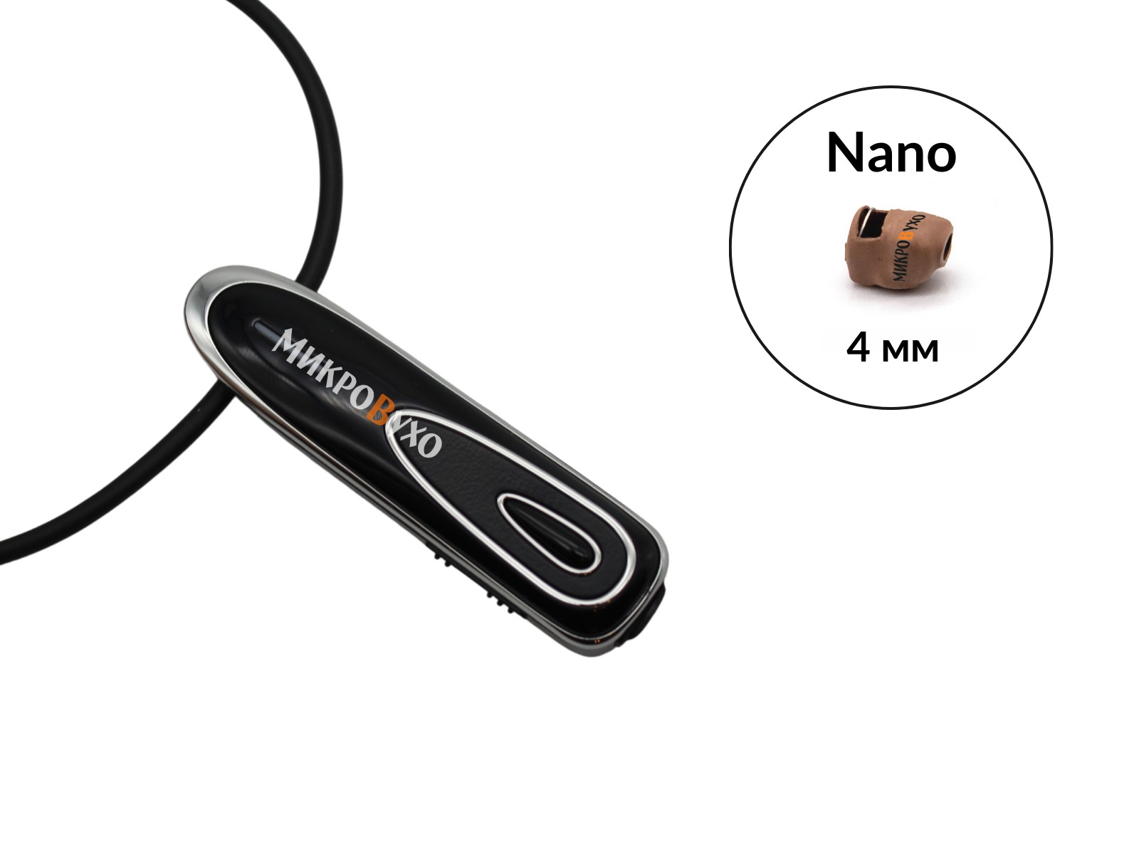 Гарнитура Bluetooth Premier с капсульным микронаушником Nano 4 мм - изображение